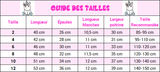 Guide des Tailles T-Shirt Licorne Enfant