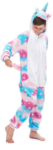 Pyjama Licorne Kawaii Bleu Rose Enfant