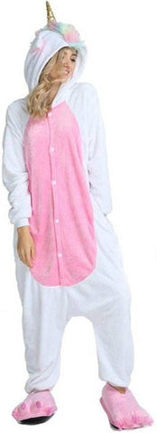 Pyjama Licorne Rose et Blanc Adulte