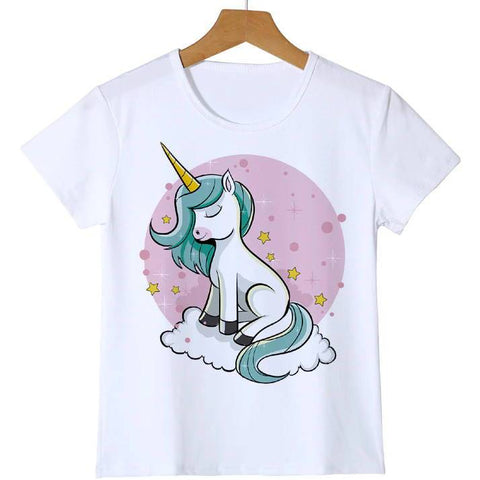 T-Shirt Fille Avec Licorne