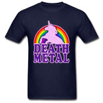 T-Shirt Licorne Death Metal Bleu Marine