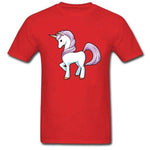 T-Shirt Homme Licorne Crinière Rose Rouge