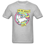 T-Shirt Licorne Adulte Gris