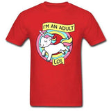 T-Shirt Licorne Adulte Rouge